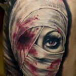 тату хоррор девушки 12.12.2019 №009 -horror tattoo girl- tatufoto.com