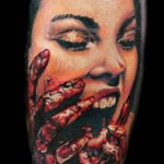 тату хоррор девушки 12.12.2019 №011 -horror tattoo girl- tatufoto.com