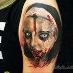 тату хоррор девушки 12.12.2019 №016 -horror tattoo girl- tatufoto.com