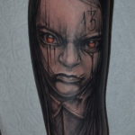 тату хоррор девушки 12.12.2019 №023 -horror tattoo girl- tatufoto.com