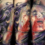 тату хоррор девушки 12.12.2019 №040 -horror tattoo girl- tatufoto.com