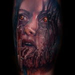 тату хоррор девушки 12.12.2019 №046 -horror tattoo girl- tatufoto.com