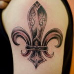 фото рисунка тату с геральдической лилией 14.12.2019 №023 -heraldic lily- tatufoto.com