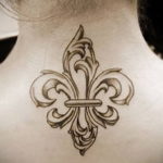 фото рисунка тату с геральдической лилией 14.12.2019 №127 -heraldic lily- tatufoto.com