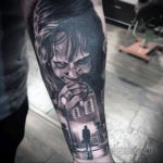 хоррор тату на руке 12.12.2019 №005 -horror tattoo on the arm- tatufoto.com