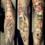 хоррор тату на руке 12.12.2019 №012 -horror tattoo on the arm- tatufoto.com
