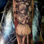 хоррор тату на руке 12.12.2019 №024 -horror tattoo on the arm- tatufoto.com