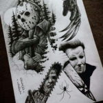 хоррор тату эскизы 12.12.2019 №001 -horror tattoo sketches- tatufoto.com