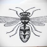 drawing wasp 07.01.2020 №1052 -wasp tattoo sketch- tatufoto.com