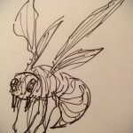 drawing wasp 07.01.2020 №1080 -wasp tattoo sketch- tatufoto.com