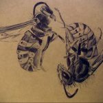 drawing wasp 07.01.2020 №1084 -wasp tattoo sketch- tatufoto.com