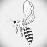 drawing wasp 07.01.2020 №2019 -wasp tattoo sketch- tatufoto.com