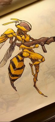 wasp tattoo sketch 07.01.2020 №035 -wasp tattoo sketch- tatufoto.com