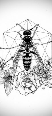 wasp tattoo sketch 07.01.2020 №051 -wasp tattoo sketch- tatufoto.com
