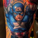 Тату супергерой Капитан Америка 15.01.2020 №007 -Marvel Tattoo- tatufoto.com