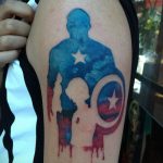 Тату супергерой Капитан Америка 15.01.2020 №009 -Marvel Tattoo- tatufoto.com