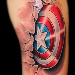 Тату супергерой Капитан Америка 15.01.2020 №014 -Marvel Tattoo- tatufoto.com