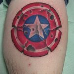 Тату супергерой Капитан Америка 15.01.2020 №020 -Marvel Tattoo- tatufoto.com