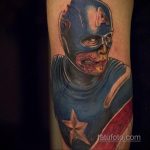 Тату супергерой Капитан Америка 15.01.2020 №025 -Marvel Tattoo- tatufoto.com