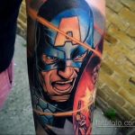 Тату супергерой Капитан Америка 15.01.2020 №043 -Marvel Tattoo- tatufoto.com