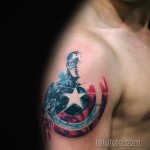 Тату супергерой Капитан Америка 15.01.2020 №044 -Marvel Tattoo- tatufoto.com