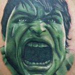 Тату супергерой Халк 15.01.2020 №014 -Marvel Tattoo- tatufoto.com