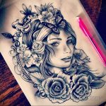 класная женская тату 21.01.2020 №022 -beautiful female tattoo- tatufoto.com