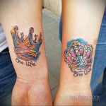 фото тату корона на запястье 02.01.2020 №063 -crown tattoo on the wrist- tatufoto.com