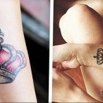 фото тату корона на запястье для девушек 02.01.2020 №1017 -crown tattoo- tatufoto.com