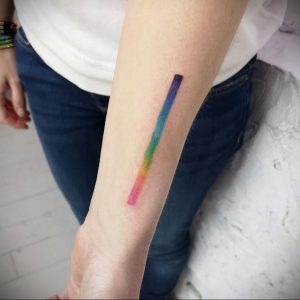Парная тату с полоской радуги - фото 2
