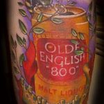 Тату банка пива 17.02.2020 №009 -beer tattoo- tatufoto.com
