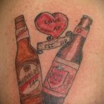 Тату бутылка пива 17.02.2020 №002 -beer tattoo- tatufoto.com