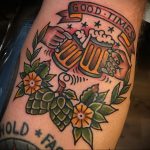 Тату на тему пива 17.02.2020 №034 -beer tattoo- tatufoto.com