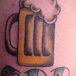 Тату с кружкой пива 17.02.2020 №012 -beer tattoo- tatufoto.com