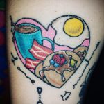 Фото татуировки с блинами к масленнице 24.02.2020 №044 -pancake tattoo- tatufoto.com