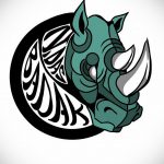вариант эскиза тату носорог 02.02.2020 №1004 -rhino tattoo sketches- tatufoto.com