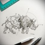 вариант эскиза тату носорог 02.02.2020 №1009 -rhino tattoo sketches- tatufoto.com