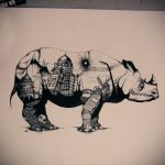 вариант эскиза тату носорог 02.02.2020 №1011 -rhino tattoo sketches- tatufoto.com