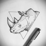 вариант эскиза тату носорог 02.02.2020 №1017 -rhino tattoo sketches- tatufoto.com