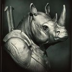 вариант эскиза тату носорог 02.02.2020 №1021 -rhino tattoo sketches- tatufoto.com
