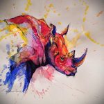 вариант эскиза тату носорог 02.02.2020 №1022 -rhino tattoo sketches- tatufoto.com