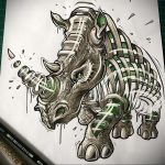 вариант эскиза тату носорог 02.02.2020 №1024 -rhino tattoo sketches- tatufoto.com