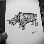 вариант эскиза тату носорог 02.02.2020 №1026 -rhino tattoo sketches- tatufoto.com
