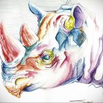 вариант эскиза тату носорог 02.02.2020 №1029 -rhino tattoo sketches- tatufoto.com