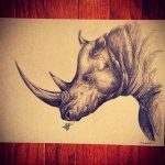вариант эскиза тату носорог 02.02.2020 №1044 -rhino tattoo sketches- tatufoto.com