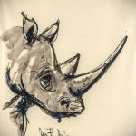 вариант эскиза тату носорог 02.02.2020 №1045 -rhino tattoo sketches- tatufoto.com