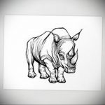 вариант эскиза тату носорог 02.02.2020 №1046 -rhino tattoo sketches- tatufoto.com