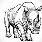 вариант эскиза тату носорог 02.02.2020 №1047 -rhino tattoo sketches- tatufoto.com