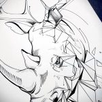вариант эскиза тату носорог 02.02.2020 №1049 -rhino tattoo sketches- tatufoto.com