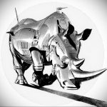 вариант эскиза тату носорог 02.02.2020 №1055 -rhino tattoo sketches- tatufoto.com